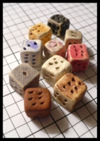 Dice : Dice - 6D Pipped - Mixed Clay Dice - Website Mar 2010